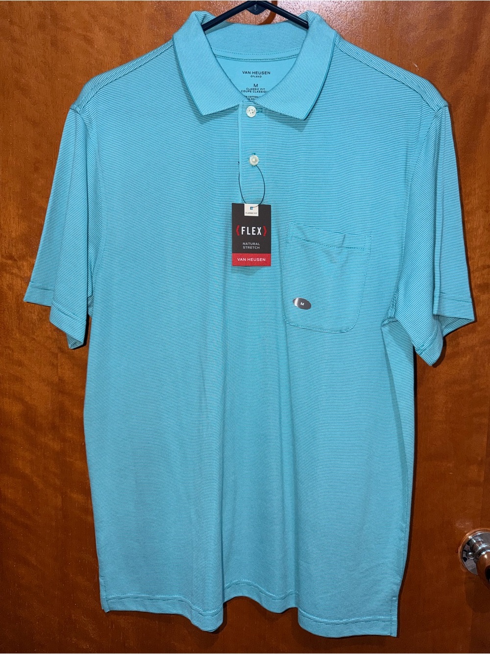 Van Heusen Men’s Polo Shirt in Aqua Teal